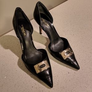 Coach leather pointy toe heels pumps